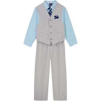 Boys 4-12 IZOD Oxford 4 pc Vest, Shirt, Pants & Tie Set