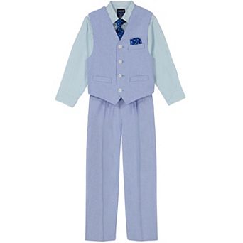 Boys 4-12 IZOD Oxford 4 pc Vest, Shirt, Pants & Tie Set