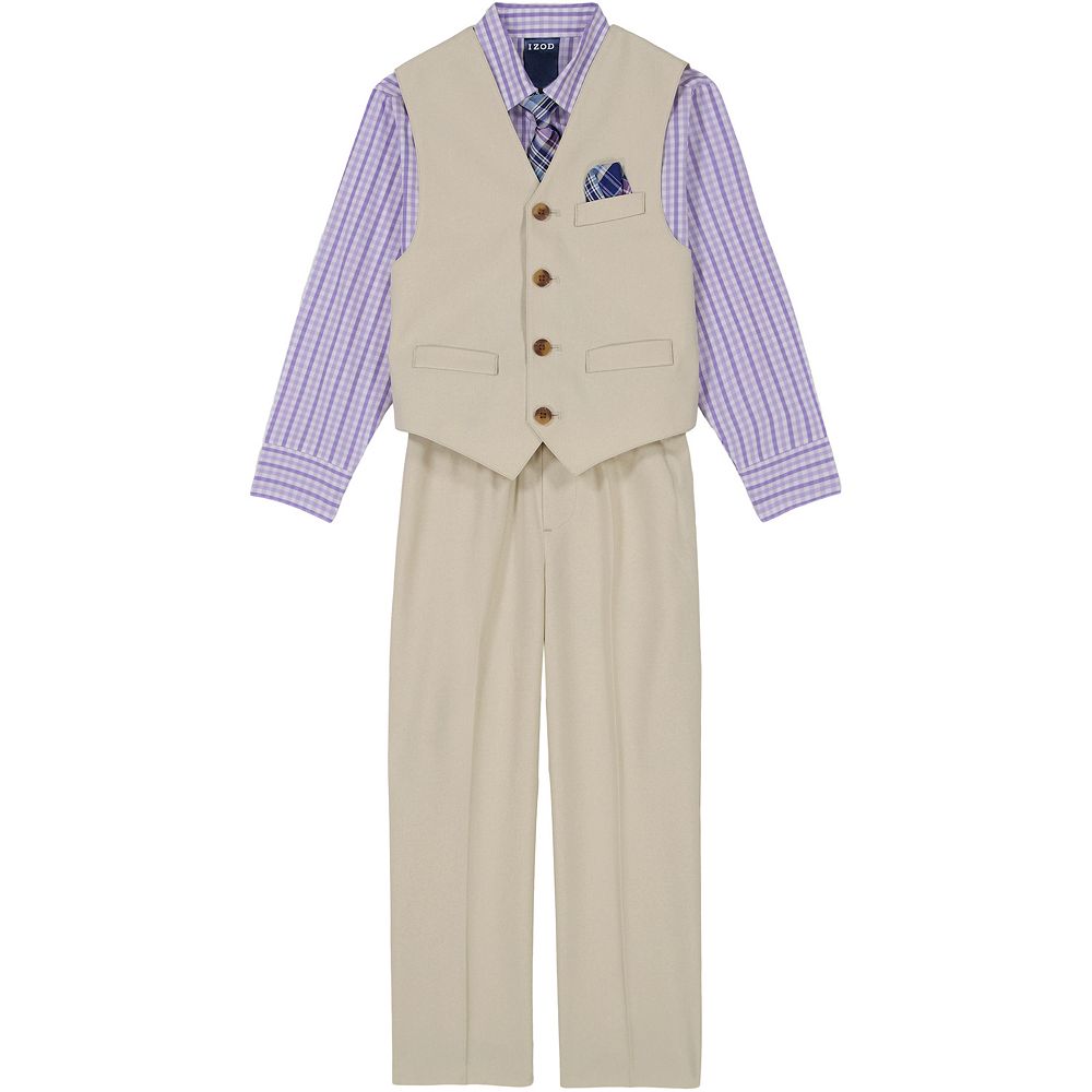 Boys 4-12 IZOD Oxford 4-Piece Vest, Shirt, Pants & Tie Set