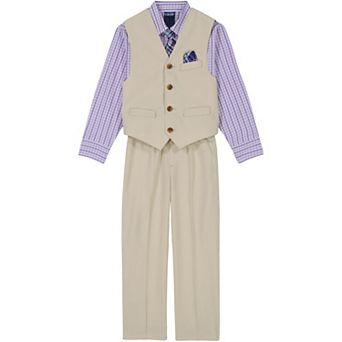 Boys 4-12 IZOD Oxford 4 pc Vest, Shirt, Pants & Tie Set