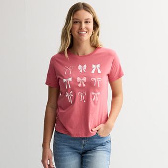 Juniors' Collection Of Bows Graphic Tee