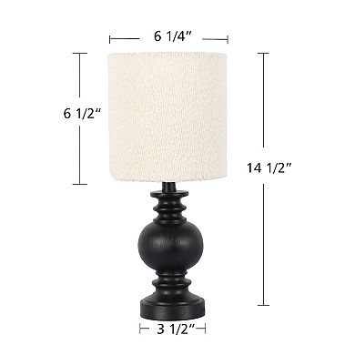 Black Turned Column Accent Table Lamp