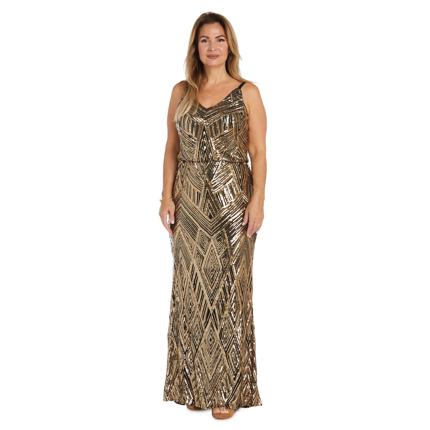 Женские платья R&M Richards Beaded Evening Gown