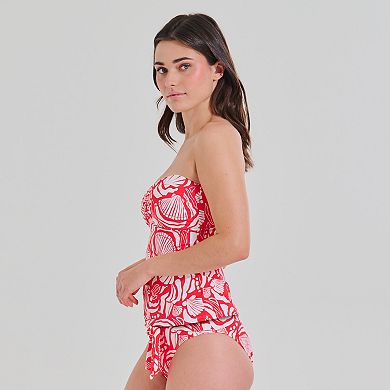 Women's Freshwater Square Ring Bandeau Tankini Top