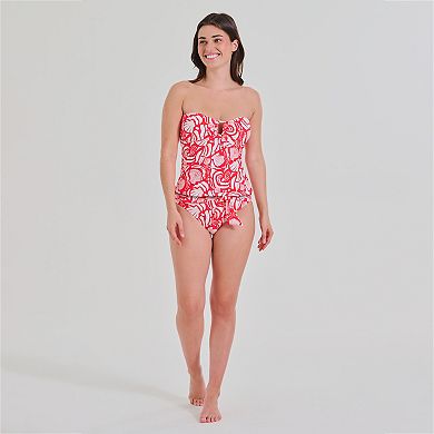 Women's Freshwater Square Ring Bandeau Tankini Top