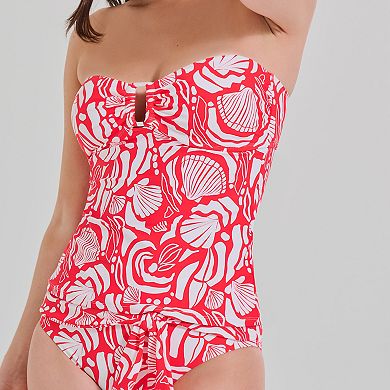Women's Freshwater Square Ring Bandeau Tankini Top