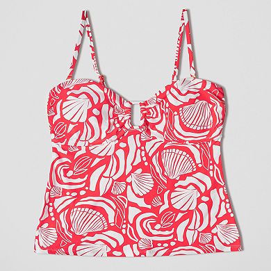 Women's Freshwater Square Ring Bandeau Tankini Top
