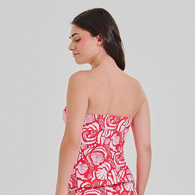 Women's Freshwater Square Ring Bandeau Tankini Top