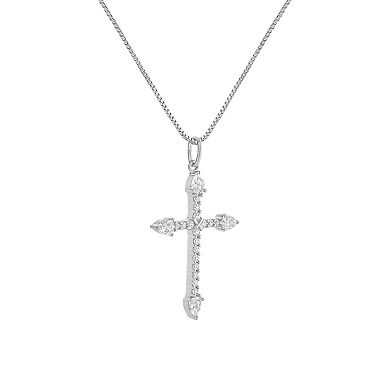 PRIMROSE Pave Cubic Zirconia Cross Pendant Necklace