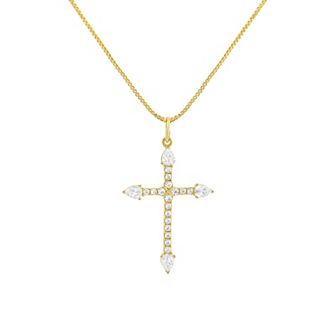 PRIMROSE Pave Cubic Zirconia Cross Pendant Necklace