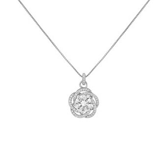 PRIMROSE Pave Cubic Zirconia Loveknot Pendant Necklace