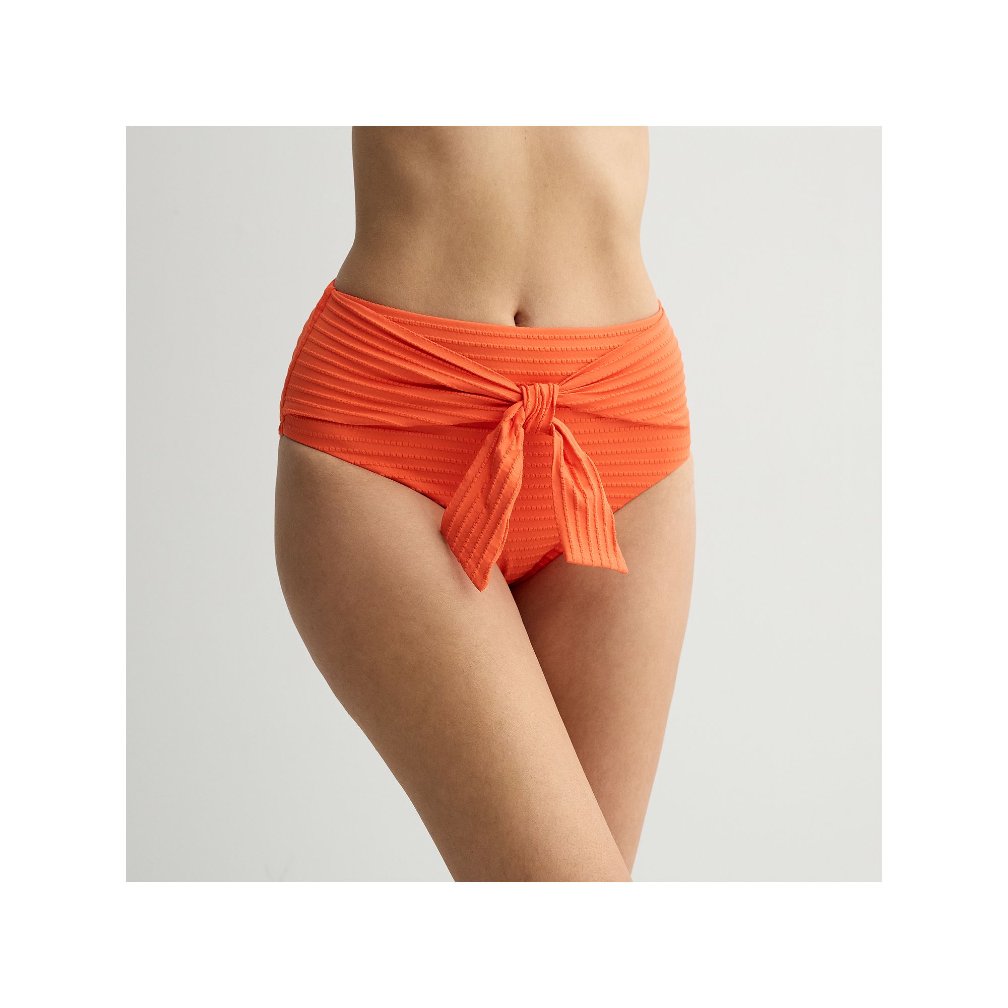 Womens Freshwater Bow Tie High Waist Swim Bottoms, Size: XS, Solar Flare