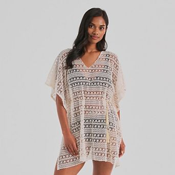 Women's Freshwater Belted Crochet Tunic Swim Cover Up