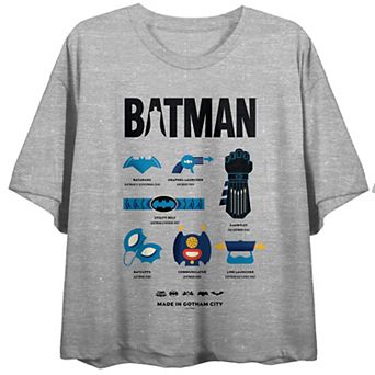 Juniors' Batman 85th Mashup Tools Icons Short Sleeve Graphic Tee
