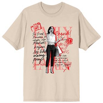 Juniors' Emily in Paris Doodle Collage Crewneck Graphic Tee