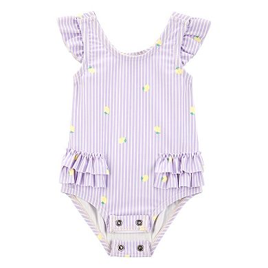 Baby Girl Carter's 1-Piece Striped Lemon Swimsuit