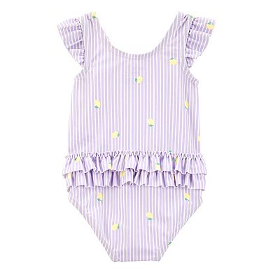 Baby Girl Carter's 1-Piece Striped Lemon Swimsuit