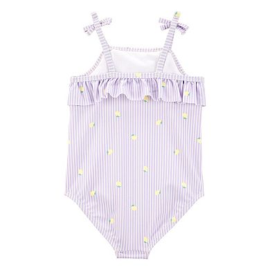 Toddler Girl Carter's 1-Piece Striped Lemon Swimsuit
