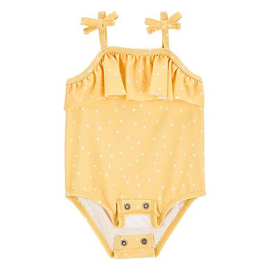 Baby Girl Carter's Polka Dot Ruffle One-Piece Swimsuit