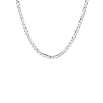 PRIMROSE Fine Silver Plated Box Chain Necklace