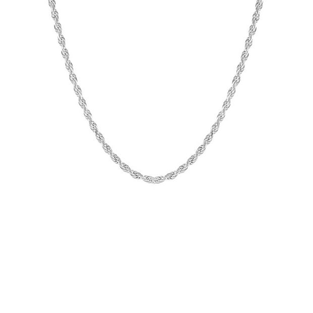 PRIMROSE Fine Silver Plated Rope Chain Necklace