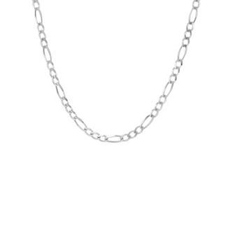 PRIMROSE Fine Silver Plated Figaro Chain Necklace