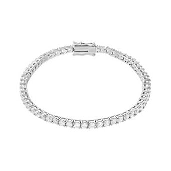 PRIMROSE Fine Silver Plated Cubic Zirconia Tennis Bracelet