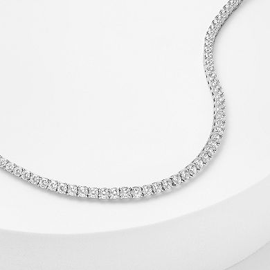PRIMROSE Fine Silver Plated Cubic Zirconia Tennis Bracelet