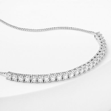 PRIMROSE Fine Silver Plated Cubic Zirconia Box Chain with Crystal Slider Bracelet