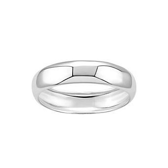 PRIMROSE Fine Silver Plated Polished Dome Band Ring