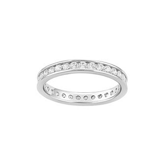 PRIMROSE Cubic Zirconia Channel Band Ring