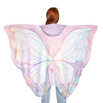 Make It Real 3C4G Fairy Garden Wings Hooded Blanket with Hand Mitts