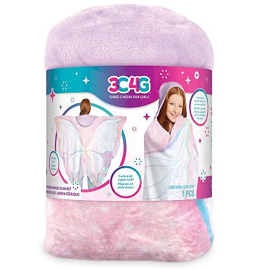 Make It Real 3C4G Fairy Garden Wings Hooded Blanket with Hand Mitts