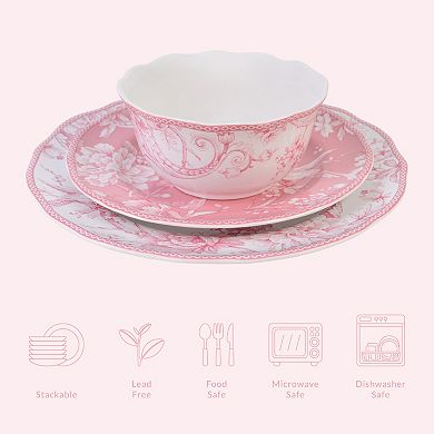 222 Fifth Adelaide Blush 12-pc. Dinnerware Set