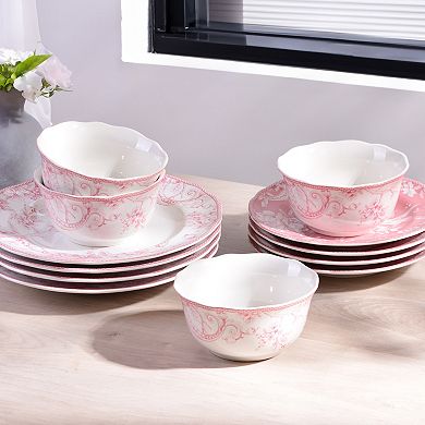 222 Fifth Adelaide Blush 12-pc. Dinnerware Set