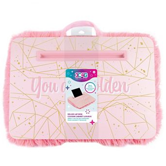 Make It Real 3C4G Pink & Gold Deluxe Faux Fur Lap Desk