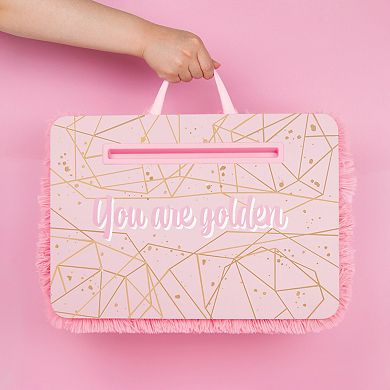 Make It Real 3C4G Pink & Gold Deluxe Faux Fur Lap Desk