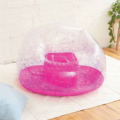 Make It Real 3C4G Pink Glitter Confetti Inflatable Chair