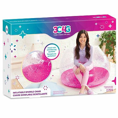 Make It Real 3C4G Pink Glitter Confetti Inflatable Chair