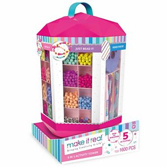 Make It Real 5-In-1 Activity Tower Spinning Vertical Platform Jewelry Kit
