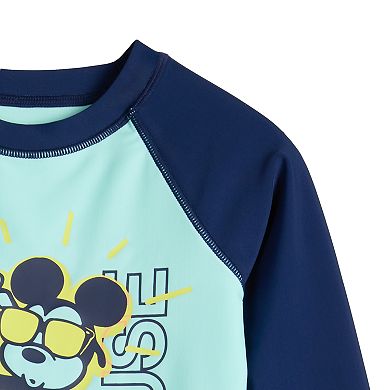 Disney's Mickey Mouse Baby & Toddler Boy Adaptive Long Sleeve Raglan Rash Guard by Jumping Beans®