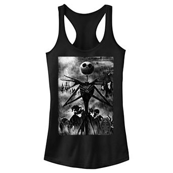Disney's The Nightmare Before Christmas Jack Skellington Night Rain Juniors' Racerback Tank Top