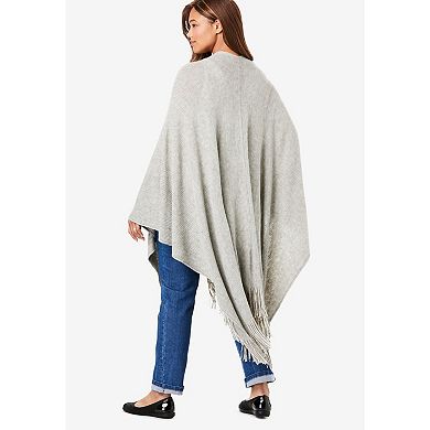 Woman Within Plus Size Fringed Cape