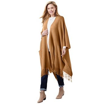Woman Within Plus Size Fringed Cape