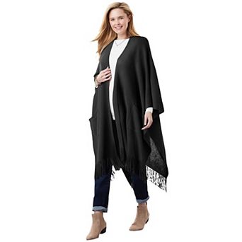 Woman Within Plus Size Fringed Cape