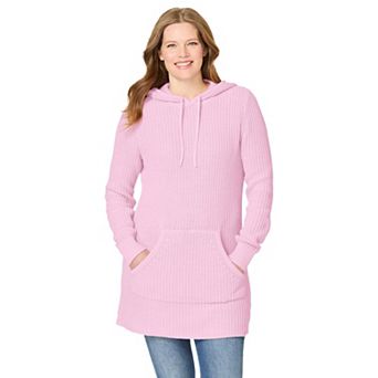 Woman Within Plus Size Shaker Sweater Pullover Hoodie
