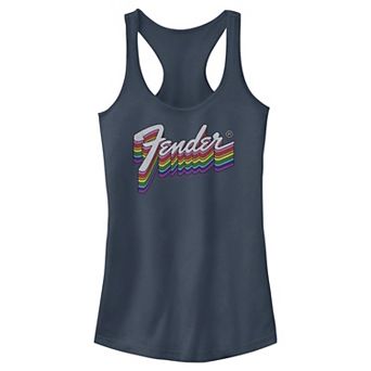Juniors' Fender Rainbow Logo Racerback Tank Top