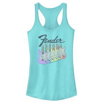 Juniors' Fender Colorful Guitars Racerback Tank Top
