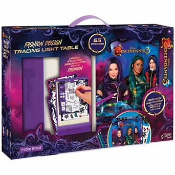 Disney's Descendants 3 Make It Real Fashion Design Tracing Light Table Draw Sketch & Create Fashion Coloring Book Kit