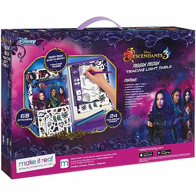 Disney's Descendants 3 Make It Real Fashion Design Tracing Light Table Draw Sketch & Create Fashion Coloring Book Kit